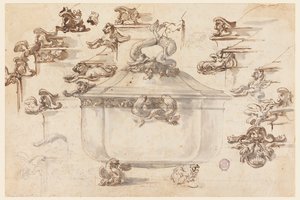 Dessins pour soupière en argent