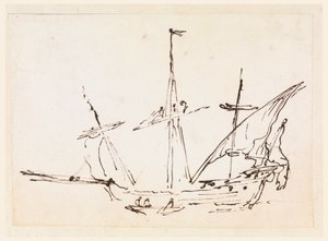 Dessin, un bateau à voile, 1770-1800 - Filippo Marchionni