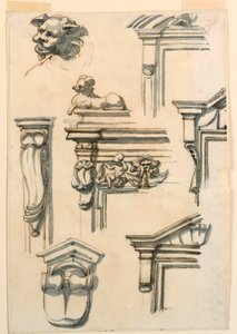 Dessin, études architecturales, 1750-75 - Filippo Marchionni