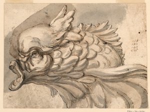 Dessin, Tête de dauphin, vers 1775