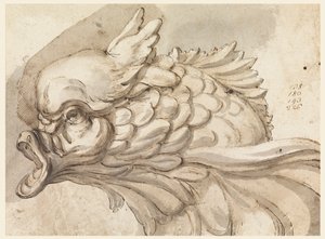 Dessin, Tête de dauphin, vers 1775