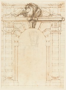 Recto : Un portail ; Verso : Portrait d