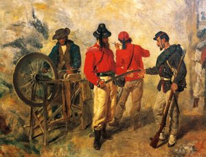 Garibaldini (volontaires de Garibaldi) la veille de la bataille par Filippo Palizzi, (détail)