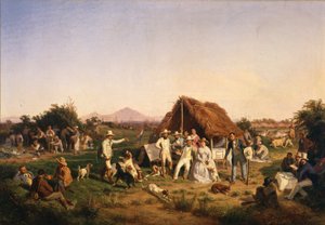 Italien : La famille royale de Naples en chasse