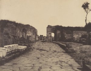Pompéi, la Voie de Pompée, Monument funéraire de Mamia, vers 1853 - Firmin Eugène Le Dien