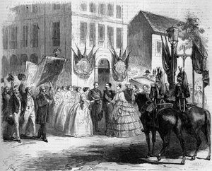 Voyage de Napoléon III (1808-1873) et Eugénie de Montijo (1826-1920) à Rouen