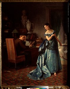 Une dame à la mode, préparation pour un bal