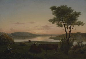 Inlet de la Nouvelle-Angleterre avec Autoportrait
