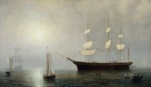 Le navire Starlight, vers 1860 (huile sur toile) - Fitz Henry Lane