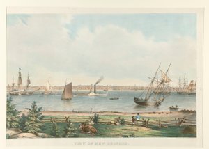 Vue de New Bedford. Depuis le fort près de Fairhaven - Fitz Henry Lane