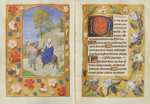 La fuite en Égypte, des Heures de Hastings, c.1475-83