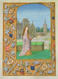 Sainte Barbe, des Heures de Hastings, c.1475-83