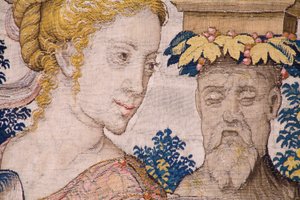 Série Vertumne et Pomone : Vertumne transformé en fermier. Atelier Willem de Pannemaker. Vers 1545-1550. (détail)