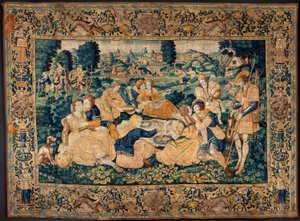 Tapisserie flamande. Le repas champêtre (Het landelijk maal). Atelier d