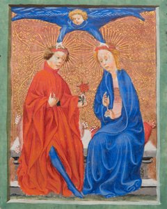 MS Gen1111 f.210 Sainte Cécile et Saint Valérien, illustration de la Legenda Aurea par Jacobus de Voragine, vers 1405-10