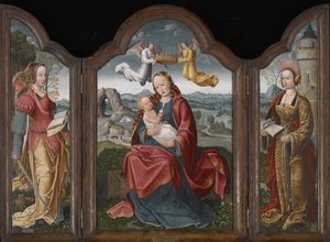 Madone et enfant, Sainte Barbe et Sainte Catherine, vers 1520