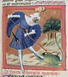 Saint Georges et le dragon, de La Légende dorée par Jacques de Voragine (vers 1228-98) - Flemish School