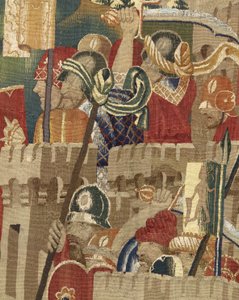 Tapisserie montrant les conquêtes du roi Alphonse V du Portugal (Conquistas de Alfonso V de Portugal), Tournai. Détail.