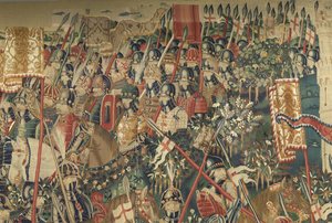 Tapisserie montrant les conquêtes du roi Alphonse V du Portugal, Tournai (détail)