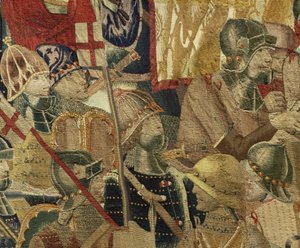 Tapisserie montrant les conquêtes du roi Alphonse V du Portugal, Tournai (détail)