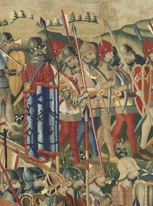 Tapisserie montrant les conquêtes du roi Alphonse V du Portugal, Tournai (détail) - Flemish School