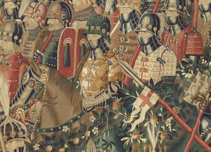 Tapisserie montrant les conquêtes du roi Alphonse V du Portugal, Tournai (détail) - Flemish School