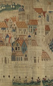 Tapisserie montrant les conquêtes du roi Alphonse V du Portugal, Tournai (détail)