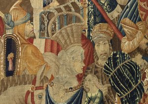 Tapisserie montrant les conquêtes du roi Alphonse V du Portugal, Tournai (détail)