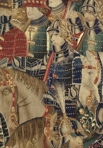 Tapisserie montrant les conquêtes du roi Alphonse V du Portugal, Tournai (détail) - Flemish School