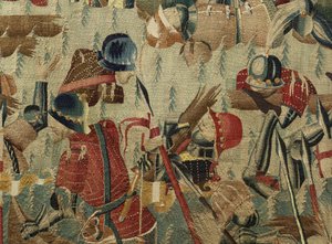 Tapisserie montrant les conquêtes du roi Alphonse V du Portugal (Conquistas de Alfonso V de Portugal), Tournai. (détail) - Flemish School