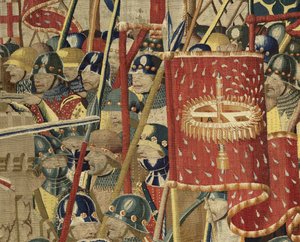 Tapisserie montrant les conquêtes du roi Alphonse V du Portugal (Conquistas de Alfonso V de Portugal), Tournai. (détail)