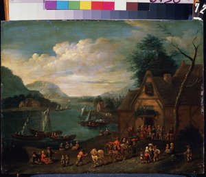 Une taverne sur le rivage - Flemish School