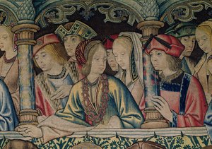 Femmes à la cour de David, détail de la tapisserie de David et Bethsabée, vers 1510-15