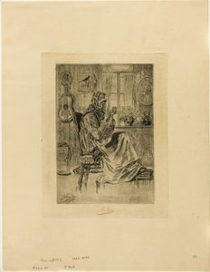 Vieille femme avec une aiguille - Félicien Rops