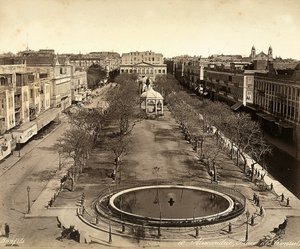 Alexandrie, Égypte: Place des Consuls, avec une grande fontaine ronde