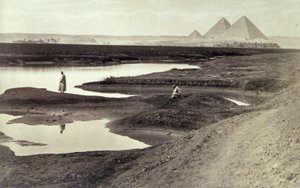 Les pyramides de Gizeh, vers 1880