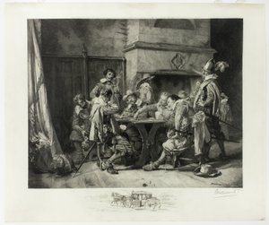 Partie perdue (Soldiers Playing Cards) - Félix Henri Bracquemond