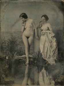 Les Baigneuses - étude nue pour une composition picturale - Félix Jacques Moulin