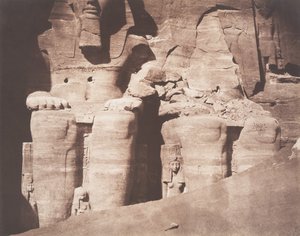 Abo-Sembil, Grand Spéos, statues colossales vues de face, partie inférieure, 1851-52 - Félix Teynard