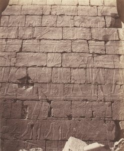 Karnak Thèbes, Palais - Salle Hypostyle - Décoration de la Paroi Int..., 1851-52, imprimé 1853-54 - Félix Teynard