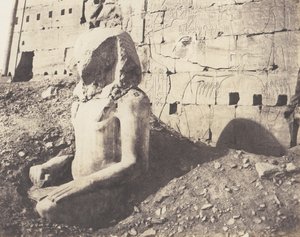 Karnak Thèbes, Troisième Pylône - Colosse de Spath Calcaire, en D, 1851-52, imprimé 1853-54 - Félix Teynard