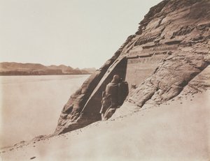 Grand Speos - Vue prise de la pente de sable, Temple de Ramsès II, Abou Simbel, 1851-1852 - Félix Teynard
