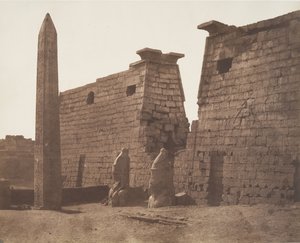 Louksor Thèbes, Construction Antérieure - Pylône Colosses et Obélisque - Félix Teynard