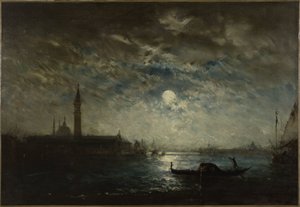 Venise et le Campanile au clair de lune, entre 1870 et 1890 - Félix Ziem