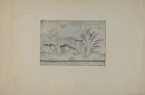 Panneau de relief de chien