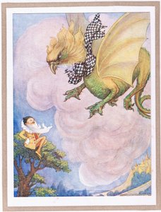 Le griffon a vu un petit homme jaune assis au sommet d