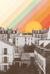 Ciel arc-en-ciel au-dessus de Paris