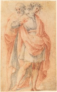 Deux figures masculines : un jeune homme et un vieil homme - Florentine 17th Century