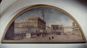 Lunette avec vue de la Piazza della Signoria, Florence