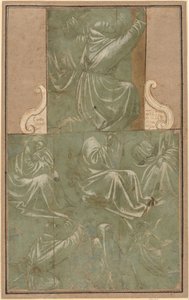 Études de Saint François à genoux et autres figures - Florentine School